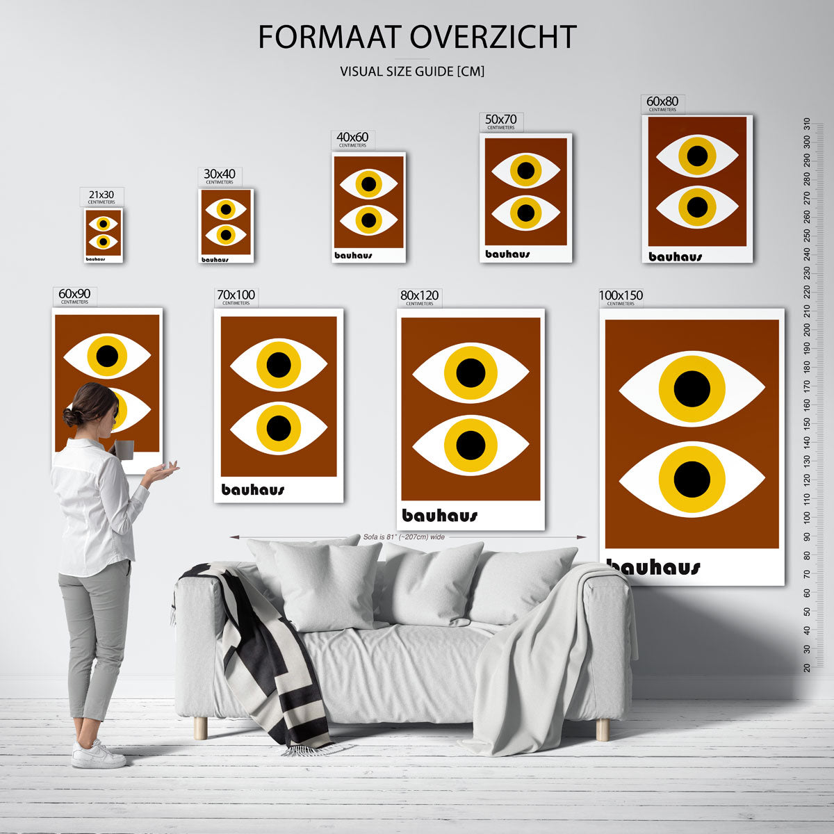 Oogvormen en kleur – Bauhaus poster als moderne geometrische wanddecoratie