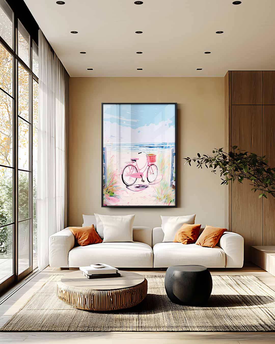 Fietstocht naar het Zeezicht – staand kunstwerk voor modern interieur