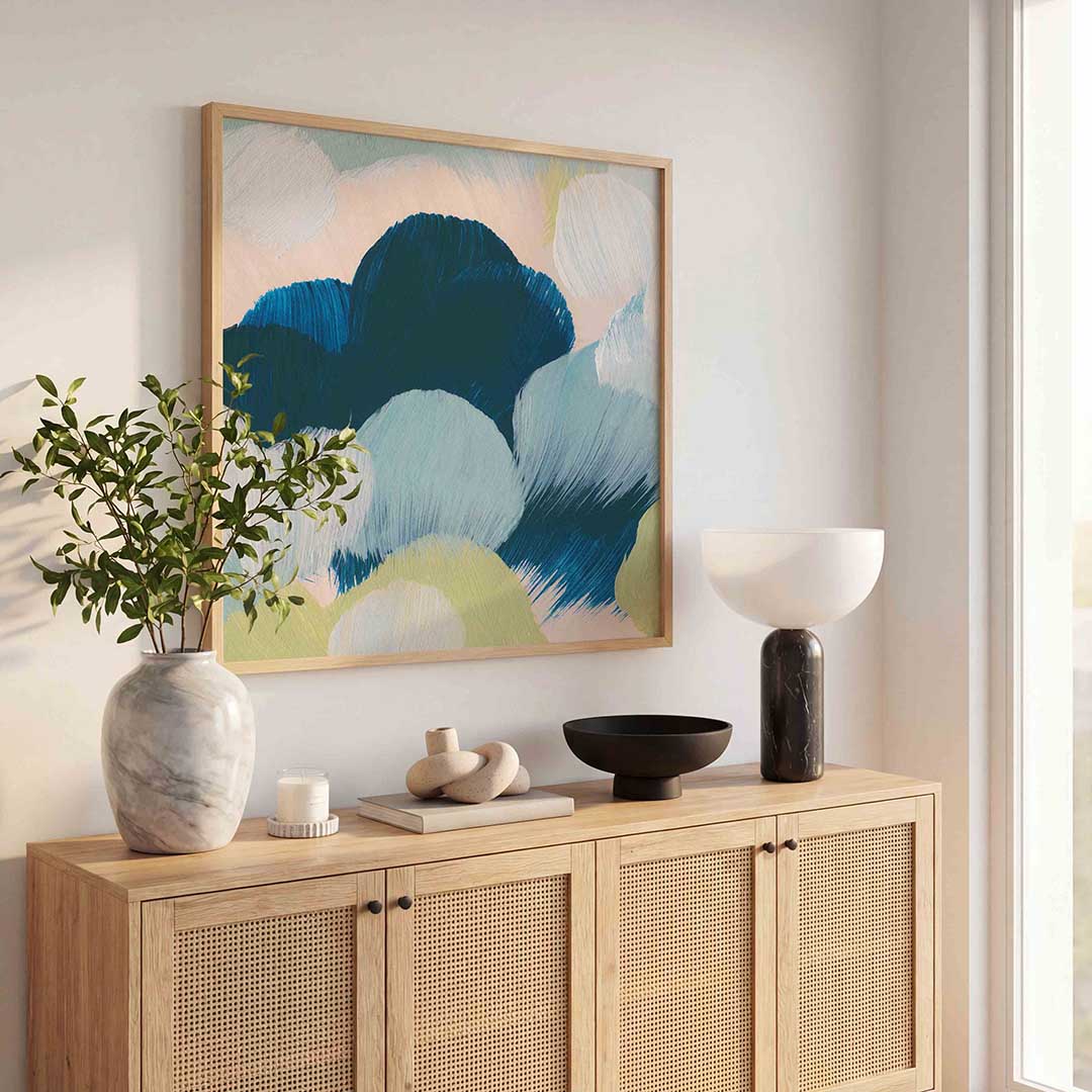 Abstracte wolken – schilderkunst als moderne vierkante poster