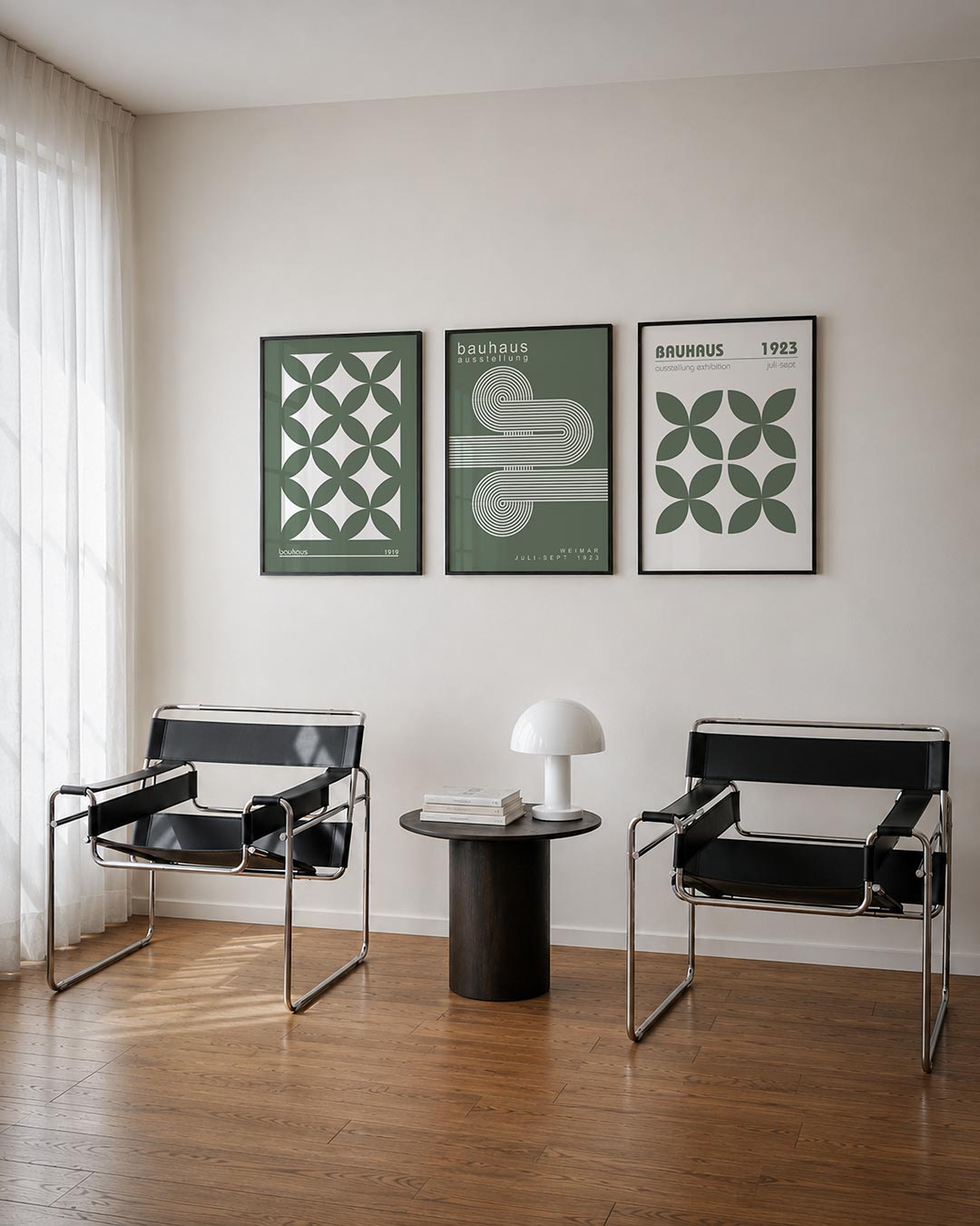 Vormritme en kleur posterset – tweede productweergave – deze posterset in drie delen toont een herhalend patroon van