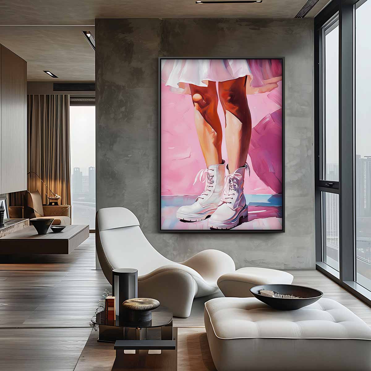 Stijlvolle Stoere Schoenen – staande wandkunst voor woonkamer of interieur
