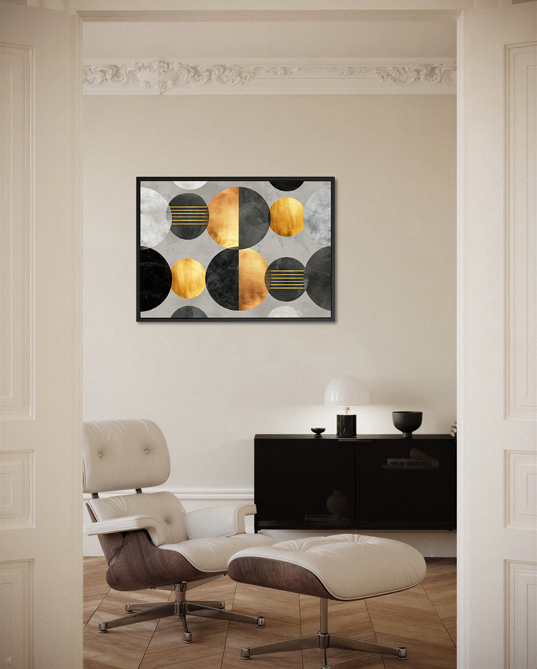 Geometrische cirkelcompositie – Geometrische – liggende wanddecoratie
