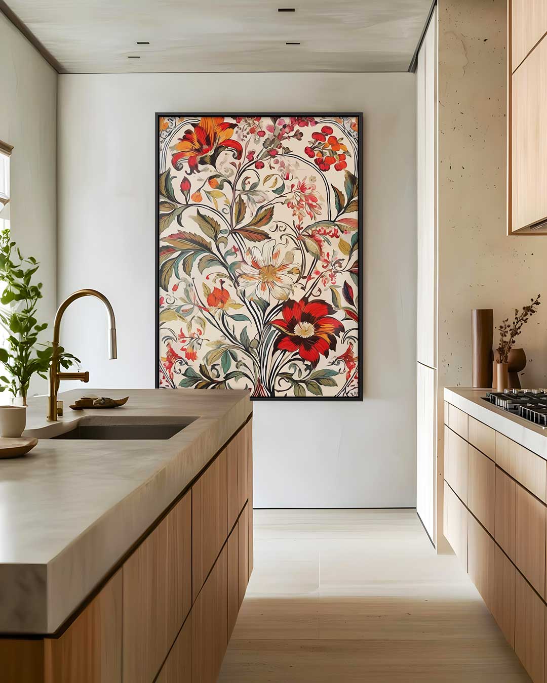 Bloemenpracht op Canvas – dibond wanddecoratie in staand formaat