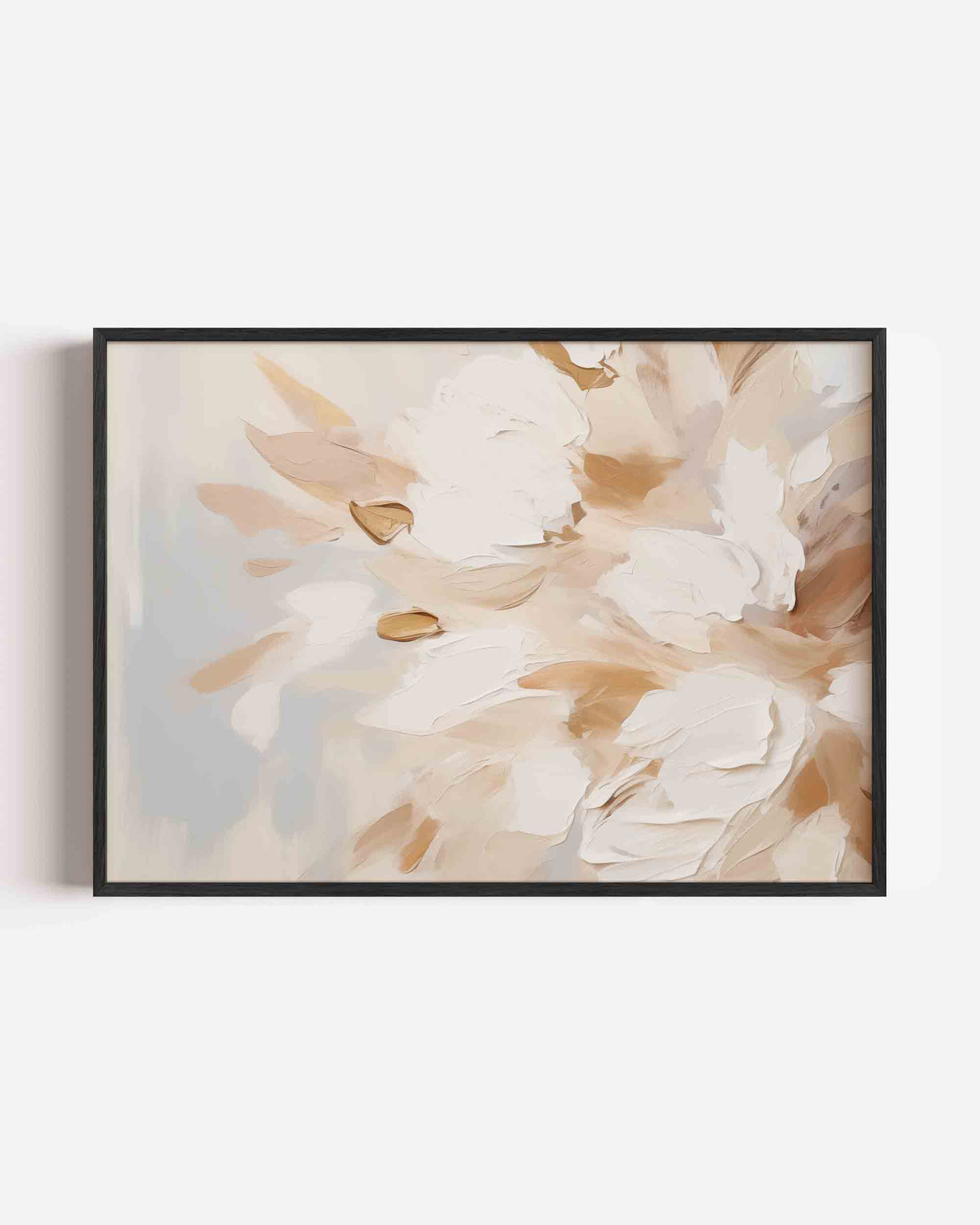 Bloemmotief in beige – bloemen landscape poster als wanddecoratie