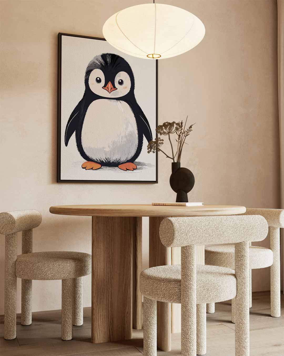 Schattige Pinguïn Illustratie – staand kunstwerk voor modern interieur