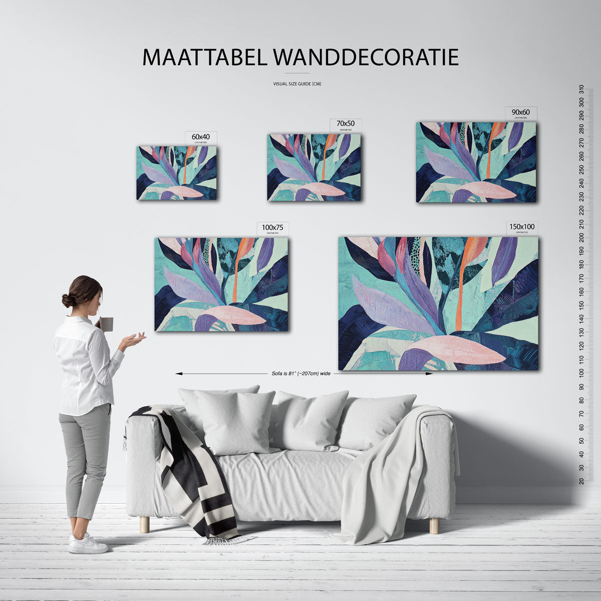 Vloeiende kleurencompositie – Lijnen – kunstwerk op canvas, dibond of plexiglas