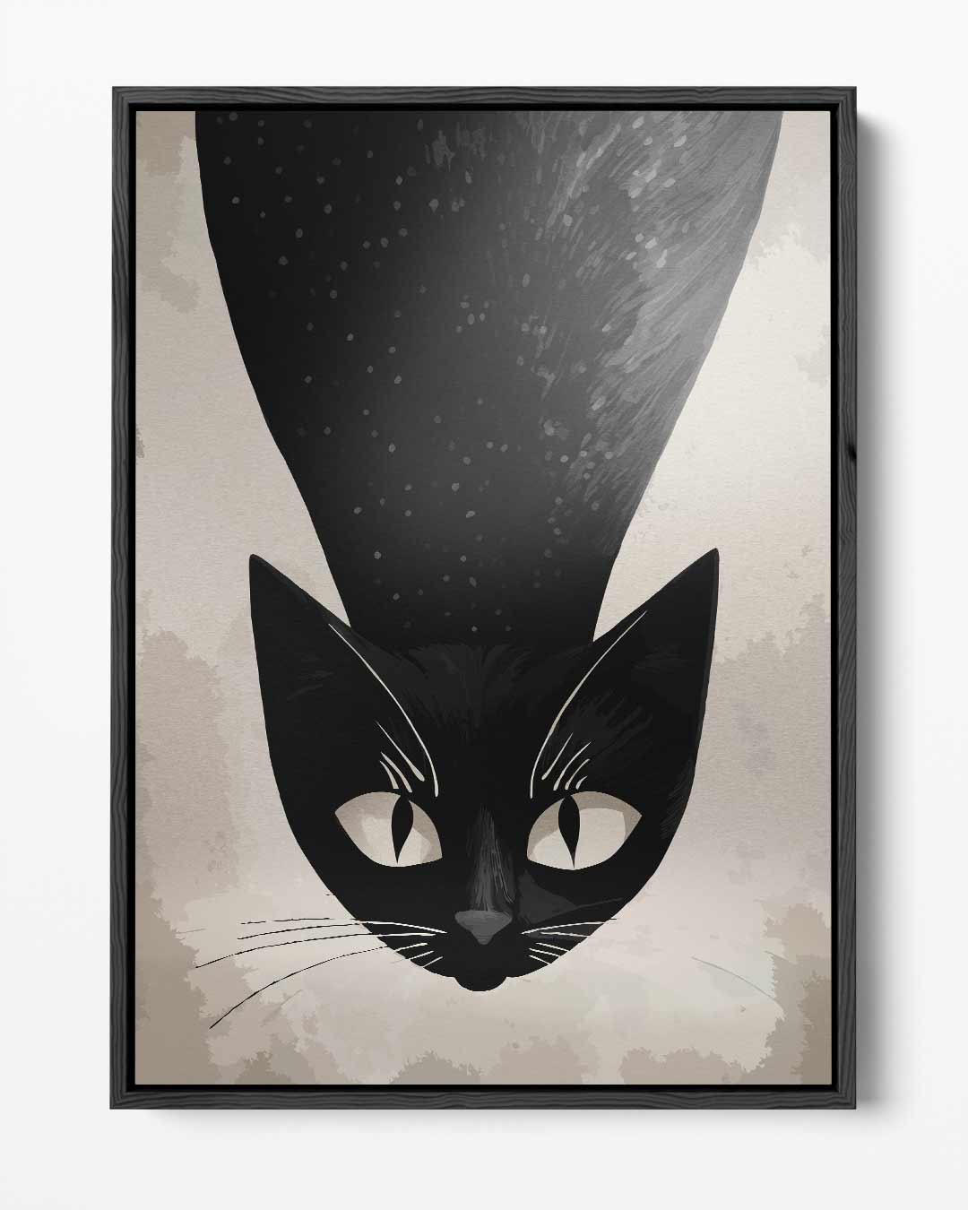 Mystieke Kat in Zwart-Wit – portret kunstwerk als wanddecoratie