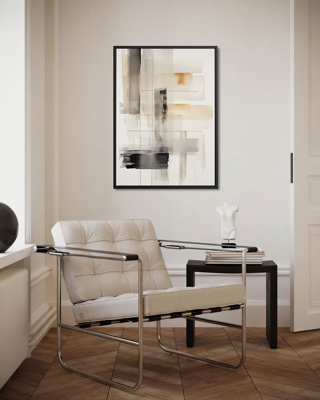 Geometrische lagen – staand wanddecoratie kunstwerk