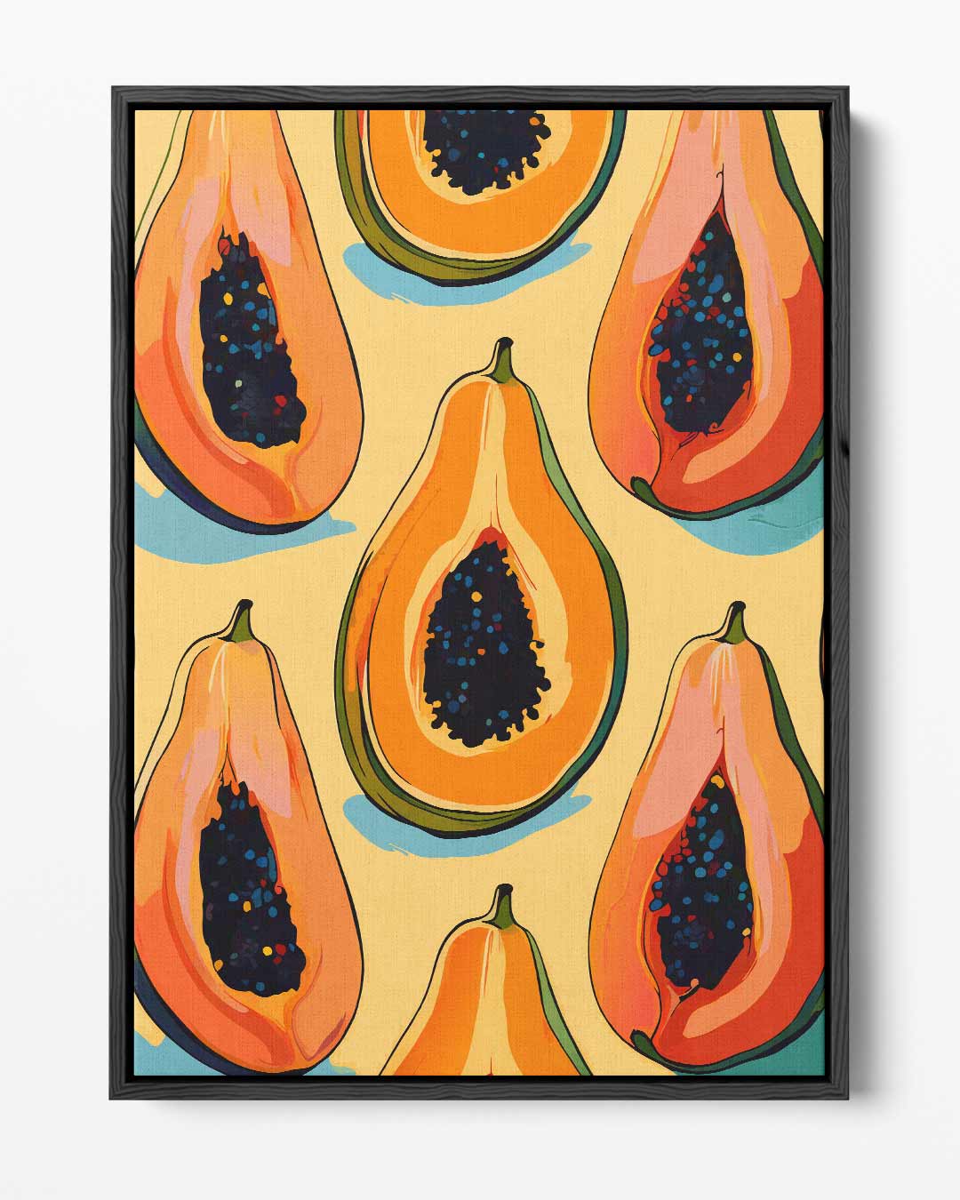 Papaja patroon – portret kunstwerk als wanddecoratie