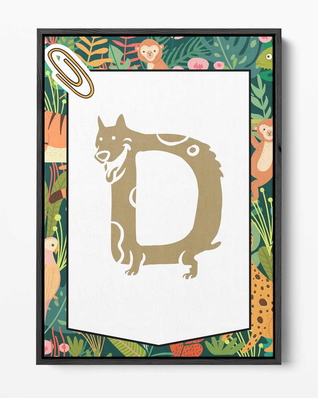 Dierenalfabet Poster - D – portret kunstwerk als wanddecoratie
