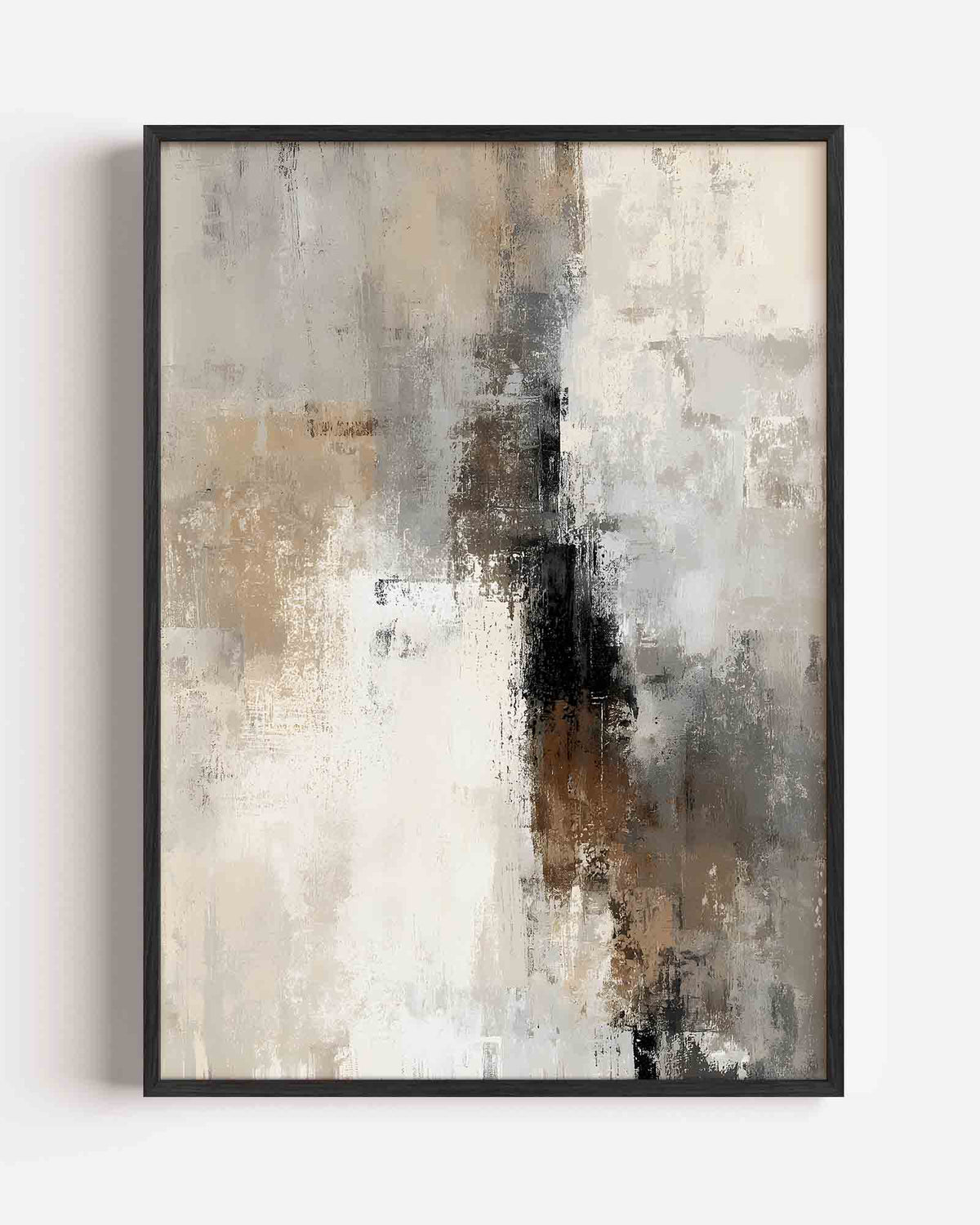 Abstracte beige en grijze – abstracte textuur portret poster als wanddecoratie