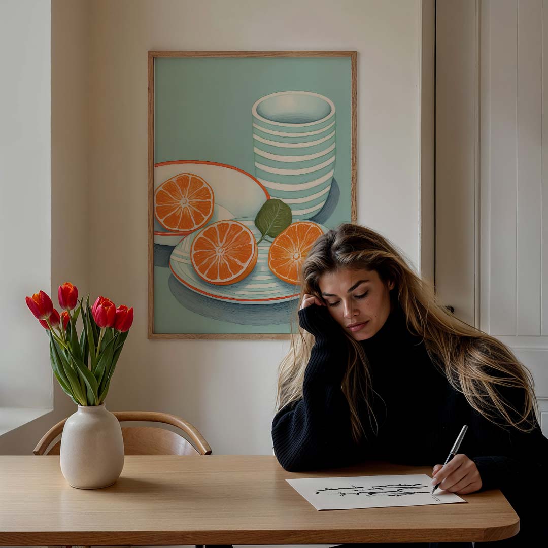 Verfrissende Keuken Stilleven – bloemen poster in staand formaat