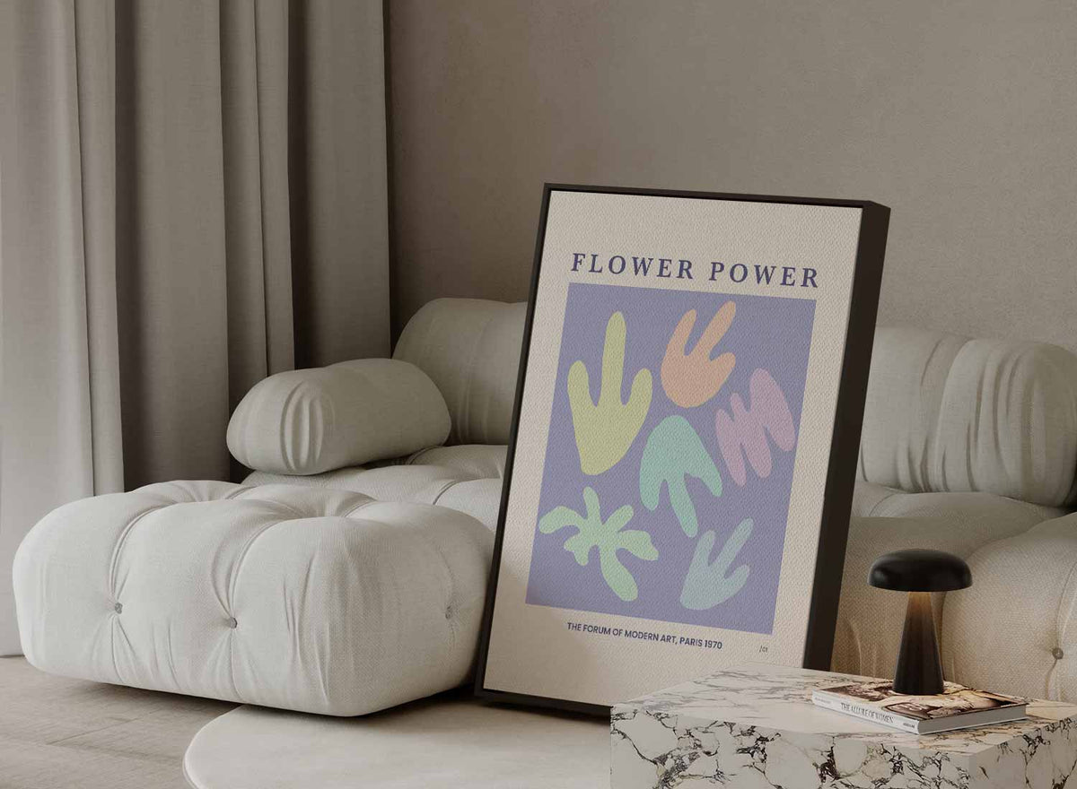 Flower Power Poster – canvas kunstwerk als wanddecoratie