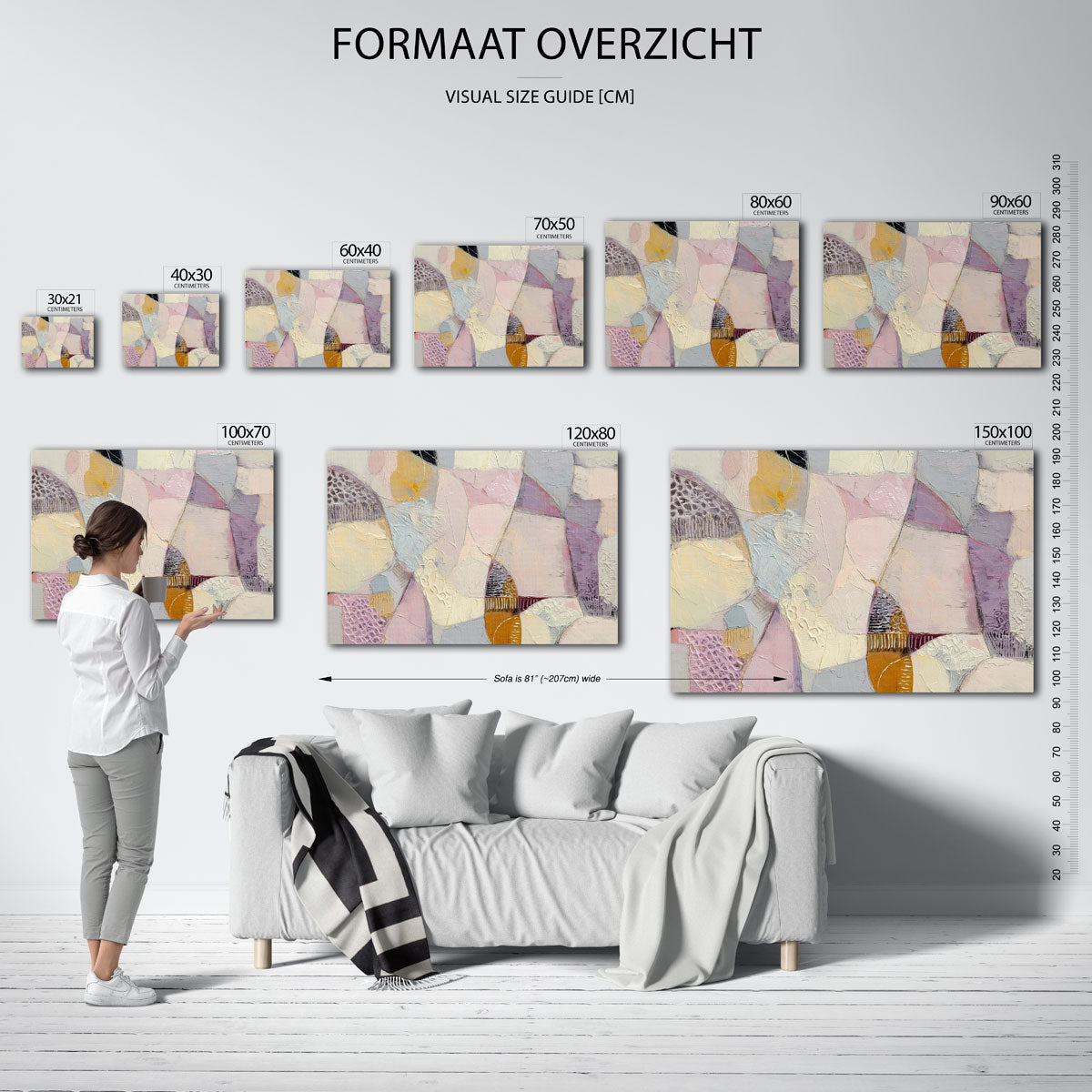 Abstracte vormen – liggende muurposter met abstracte vormen