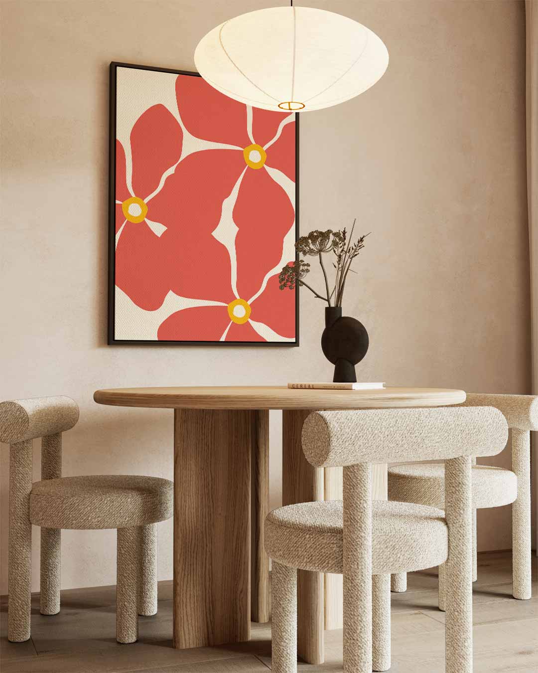 Bloemenexplosie op Canvas – staande wandkunst voor woonkamer of interieur