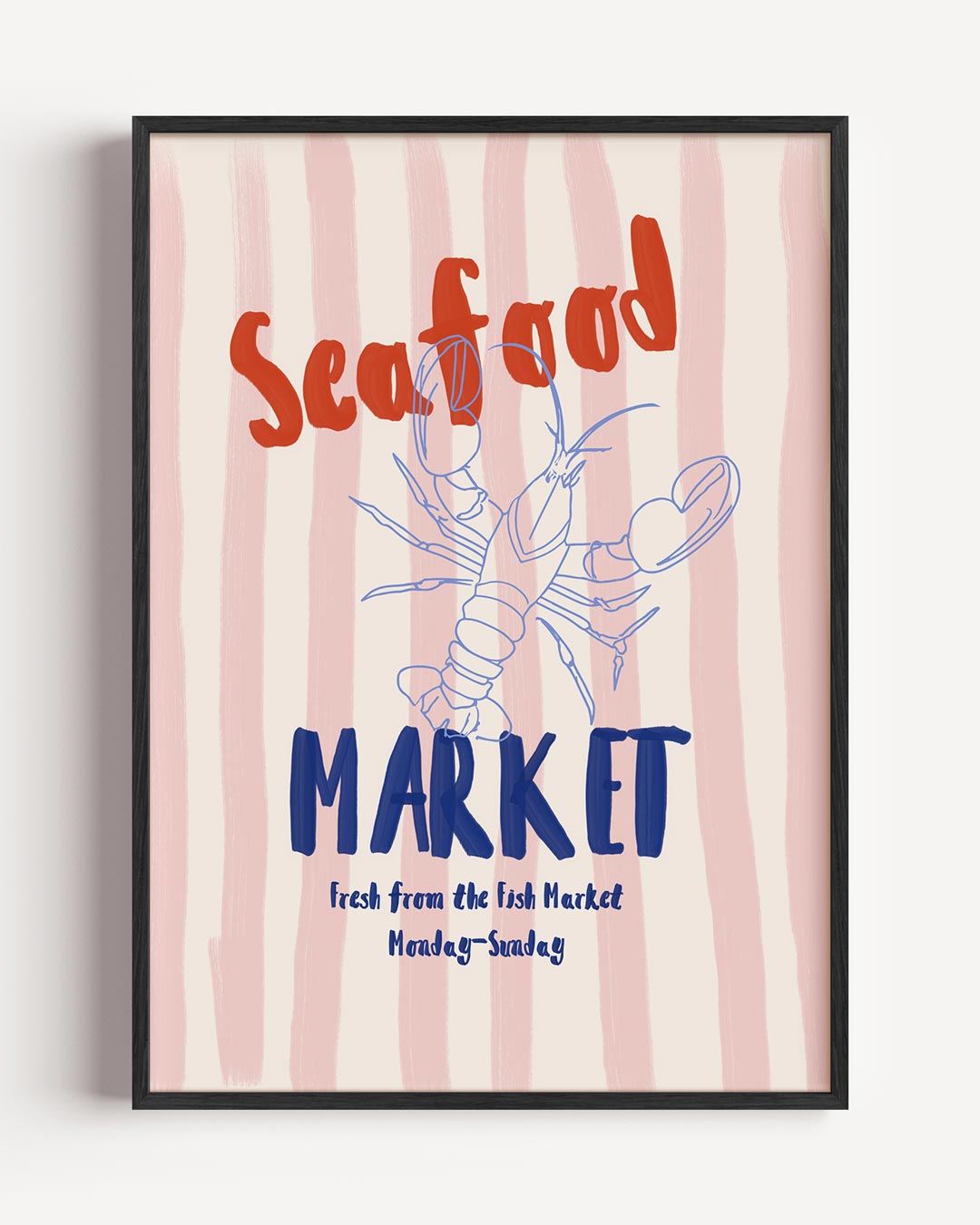 Seafood Market – zomer portret poster als wanddecoratie