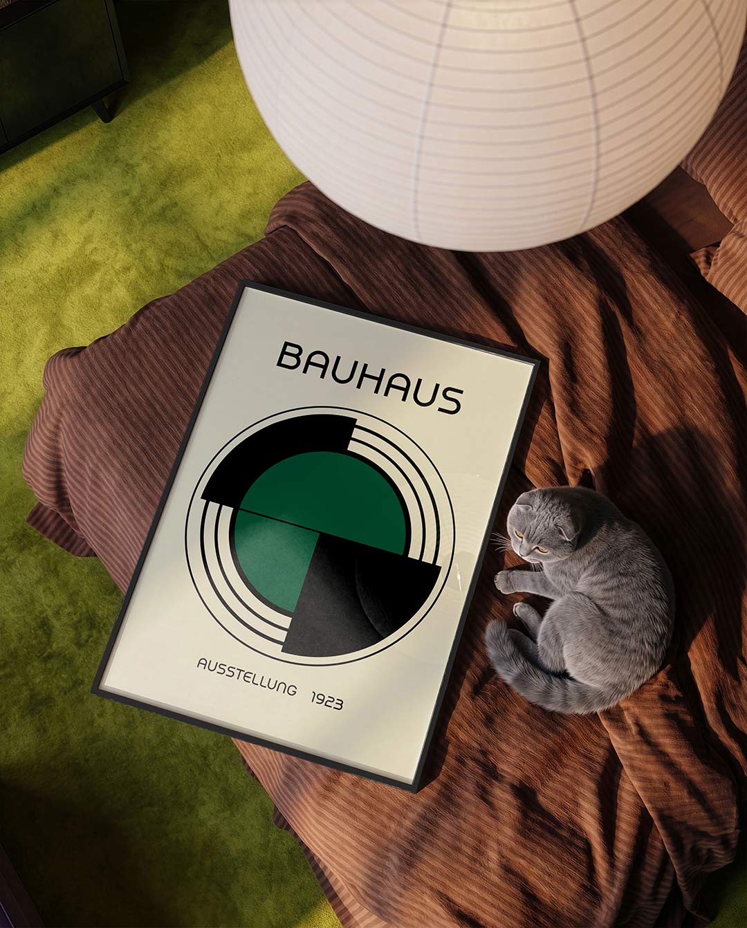 Cirkel en lijnen – moderne Bauhaus wandkunst als poster
