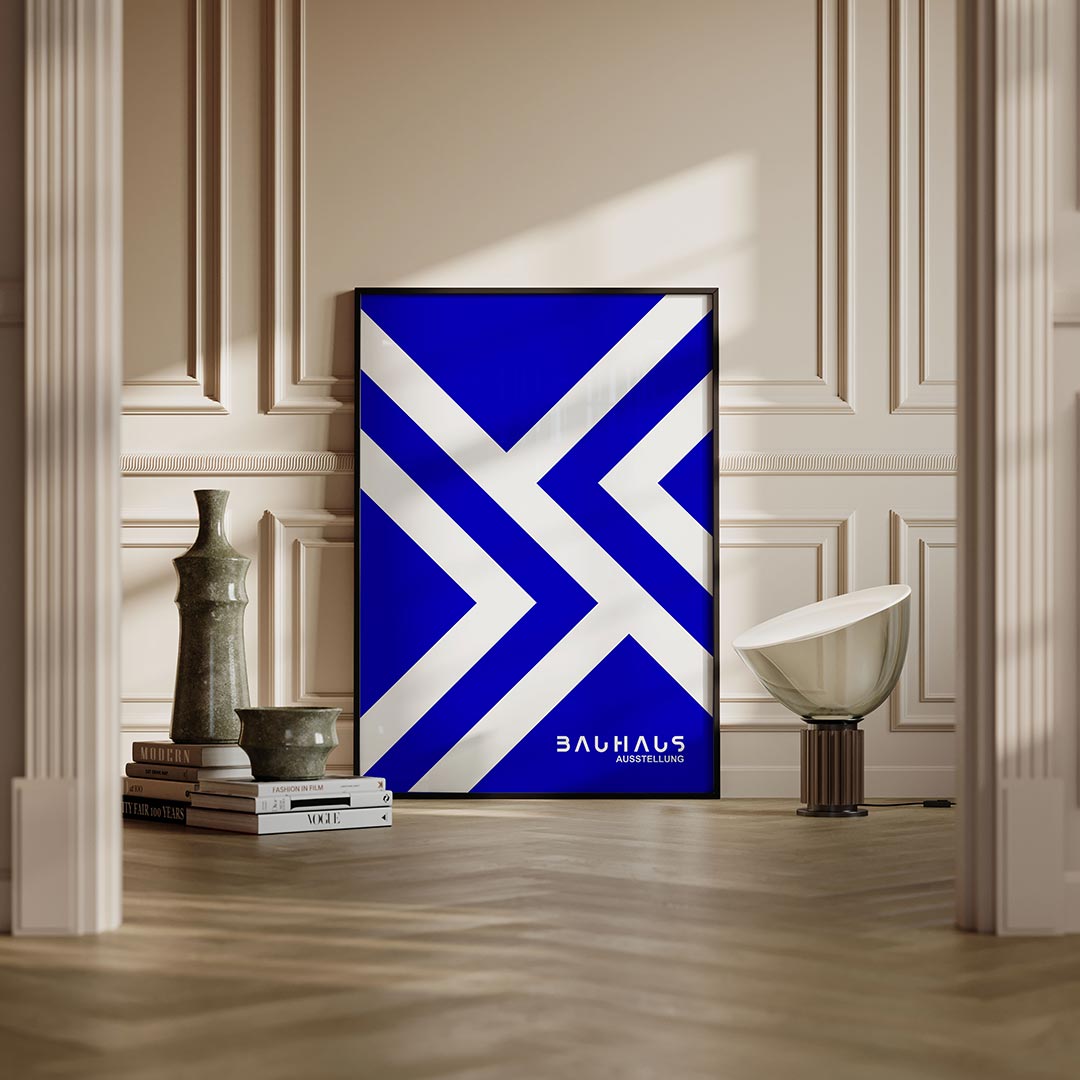 Lijnen en vlakken – moderne Bauhaus wandkunst als poster
