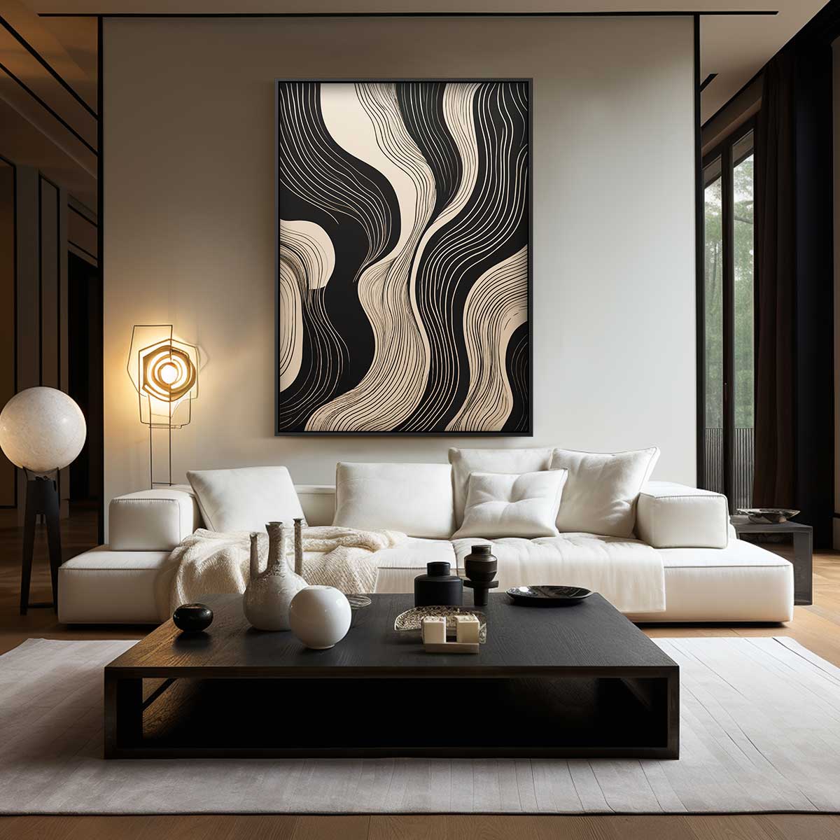 Golvende Elegantie – modern portret kunstwerk van WallArtistic