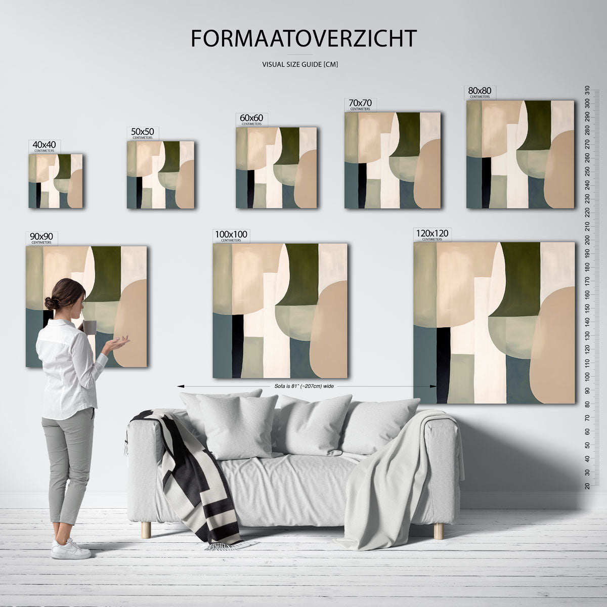 Abstracte vormen – vierkante muurposter met abstracte vormen