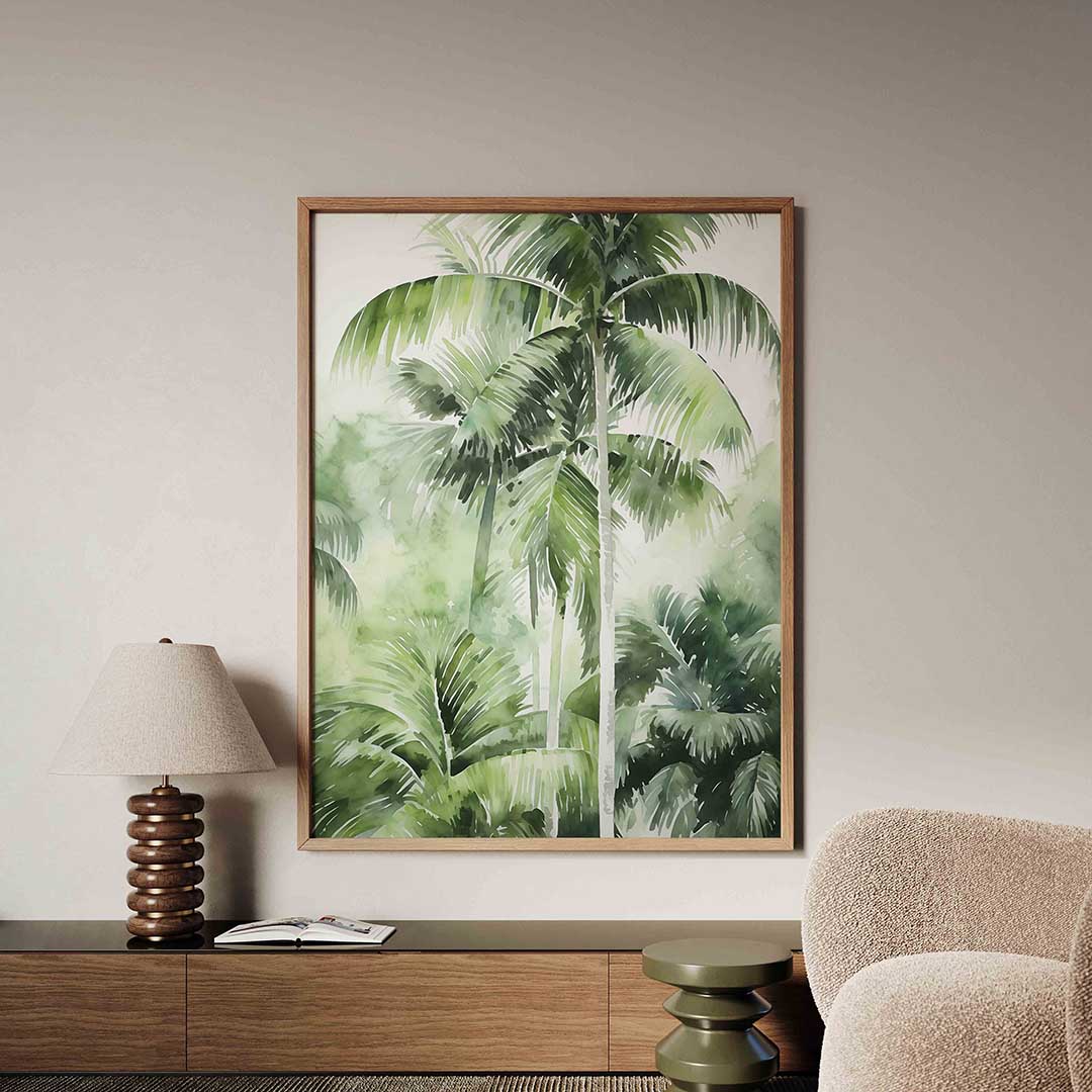 Tropische palmbomen – tropische jungle poster in staand formaat