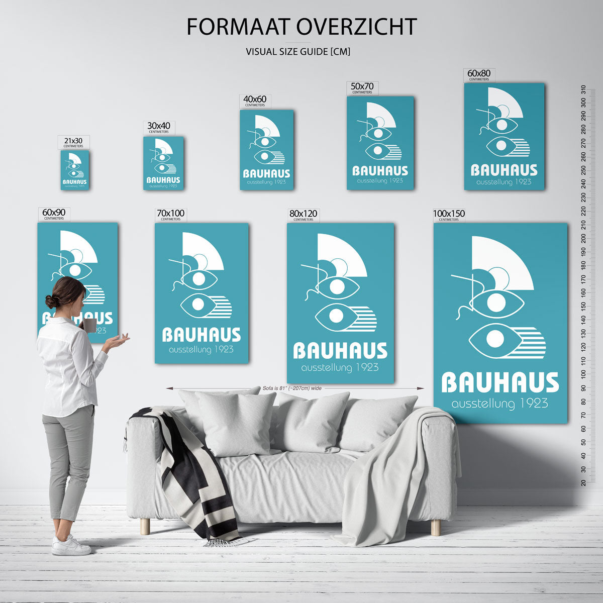 Vorm en lijnen – geometrische poster in Bauhaus-stijl van WallArtistic