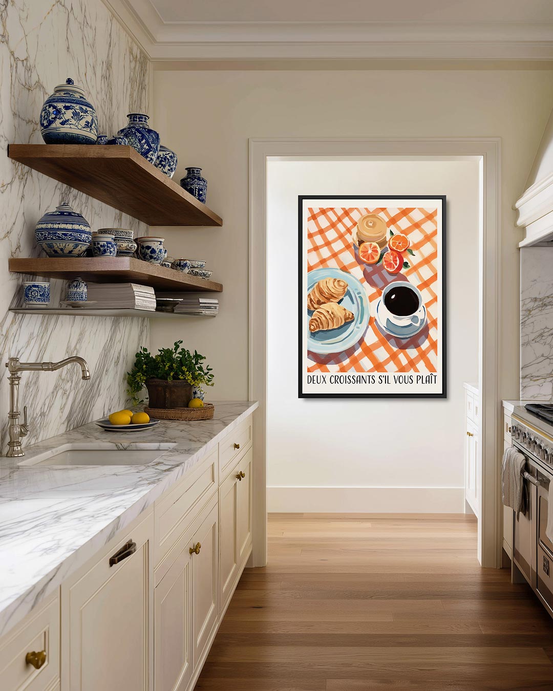 Ontbijt illustratie – staand wanddecoratie kunstwerk