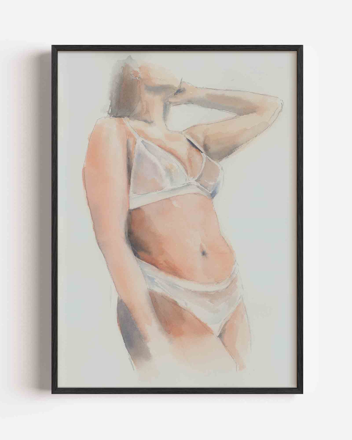 Vrouw in lingerie – Élan Féminin portret poster als wanddecoratie