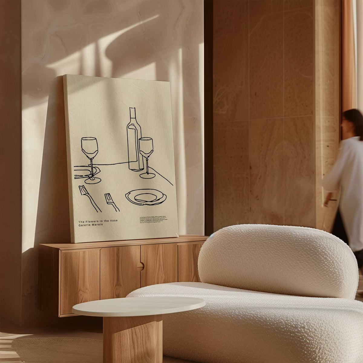 Elegante Eettafel Moment – canvas wanddecoratie in portret formaat