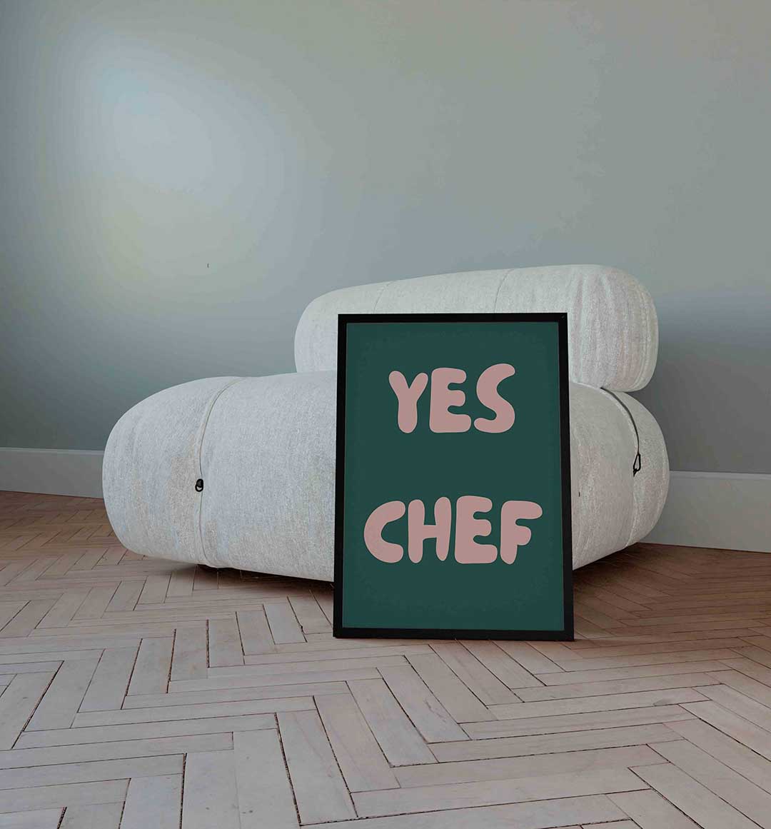 Yes chef – Pop Art wandkunst als portret poster
