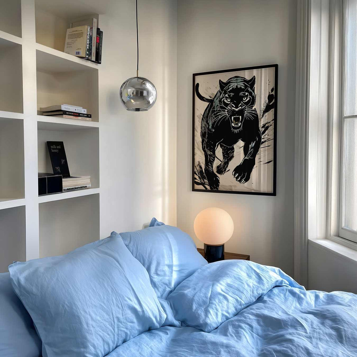Stoere Panter Kunstposter – staande muurposter met dierenthema