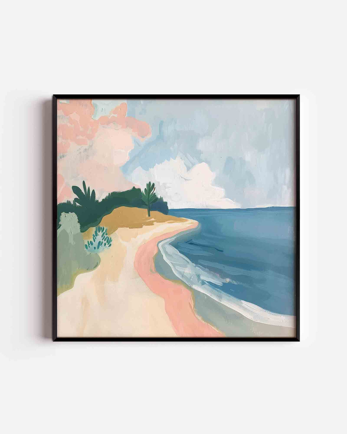 Strand en zee – design vierkante poster als wanddecoratie