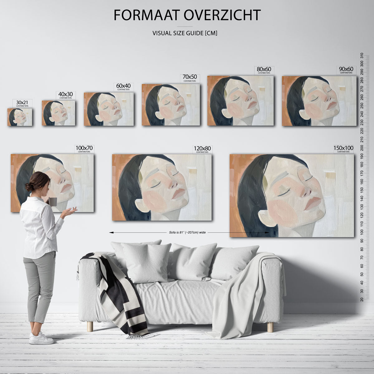 Dromerig gezicht – landscape muurposter met eigentijdse illustratie