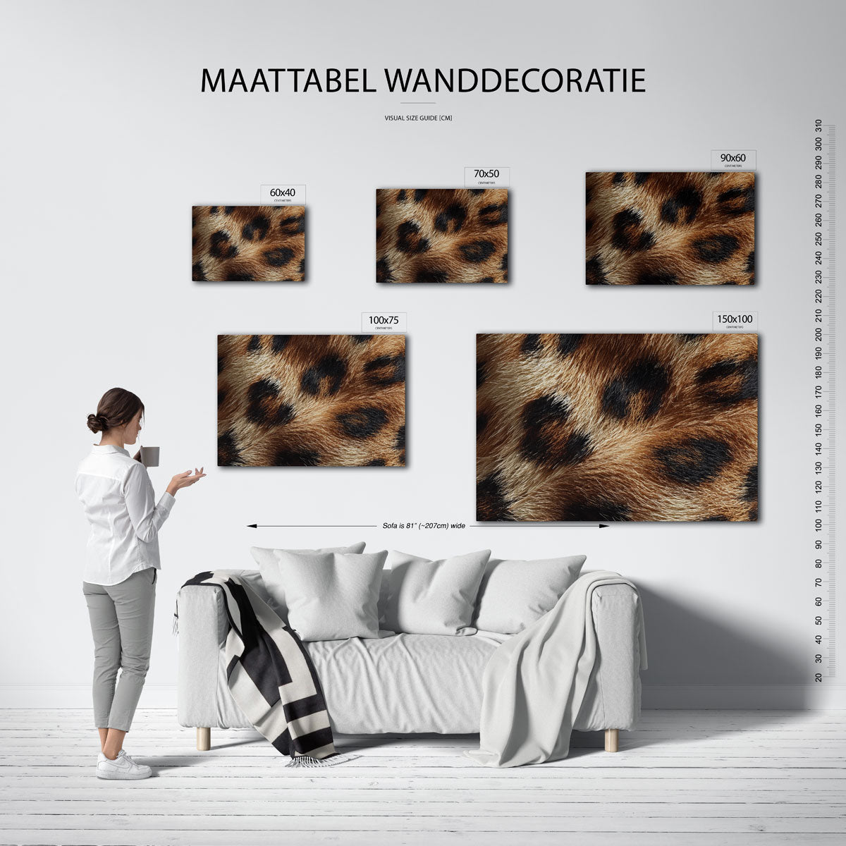 Dierlijke patronen – Liggende wanddecoratie – kunstwerk op canvas, dibond of plexiglas