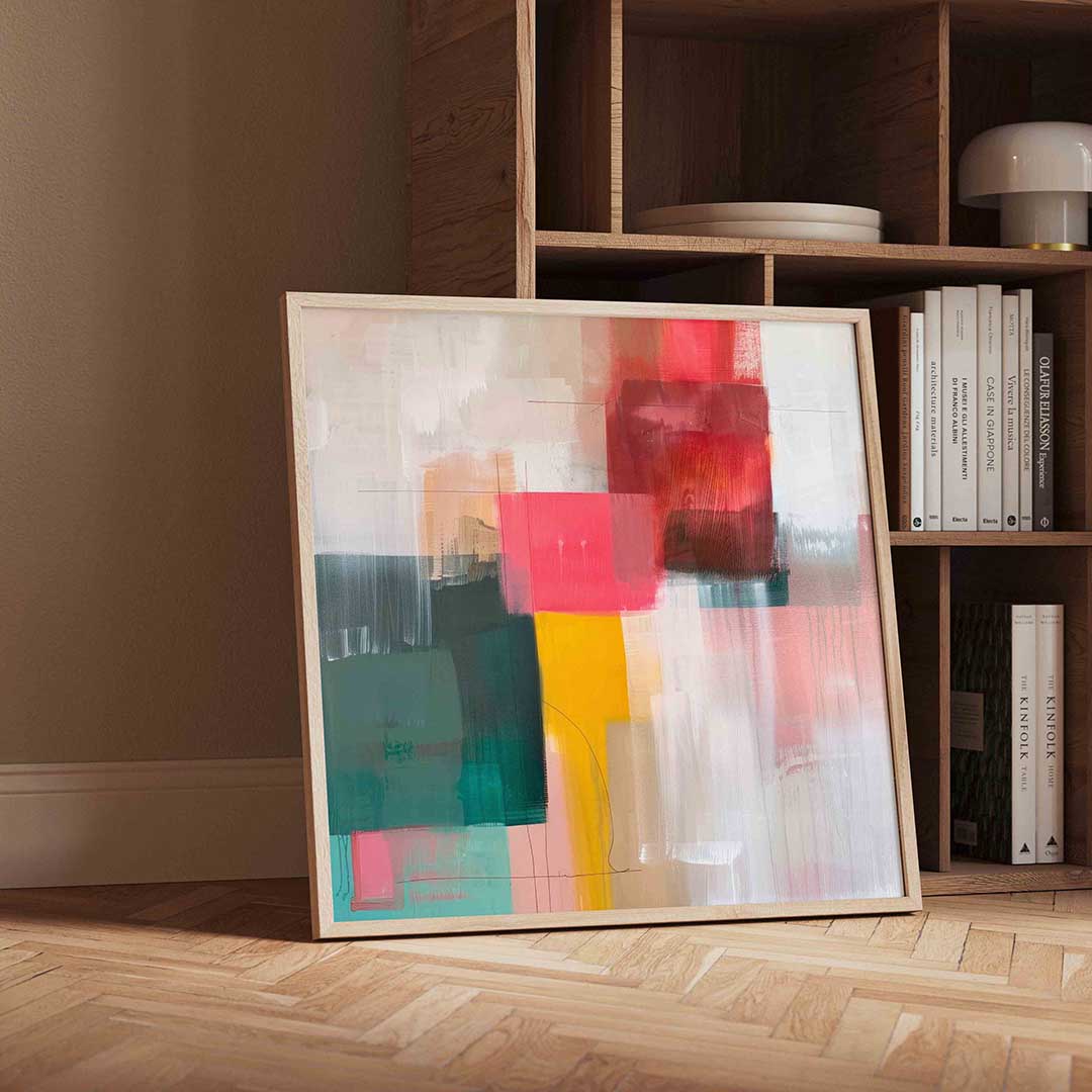 Abstracte vormen – geïllustreerde wandkunst als vierkante poster