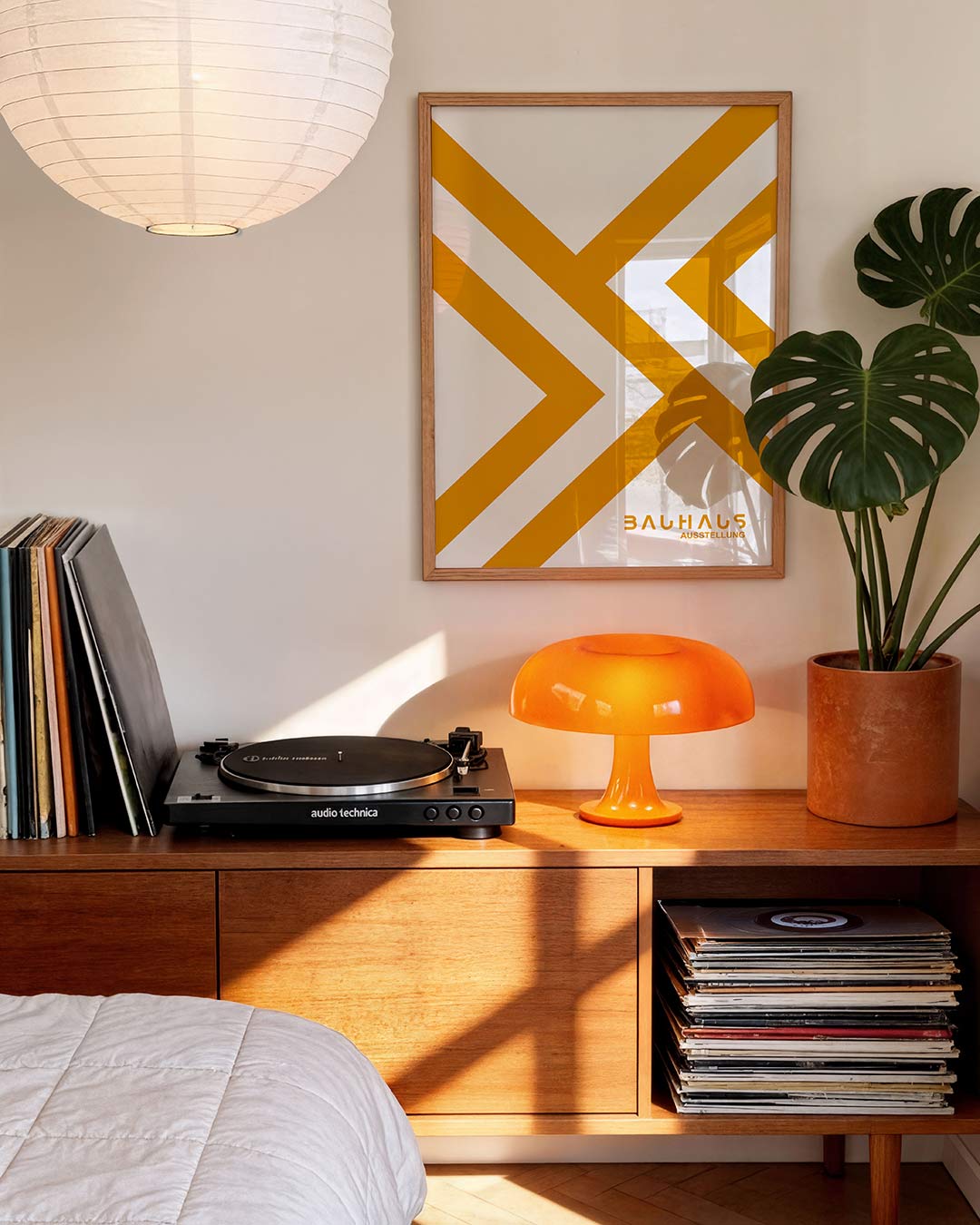 Lijnen en vlakken – geometrische Bauhaus poster in staand formaat