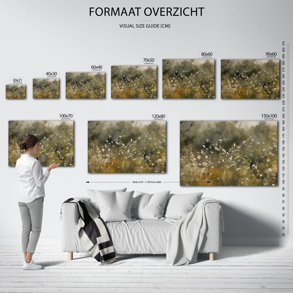 Wilde bloemen – liggende muurposter met kleurrijke abstracte vormen