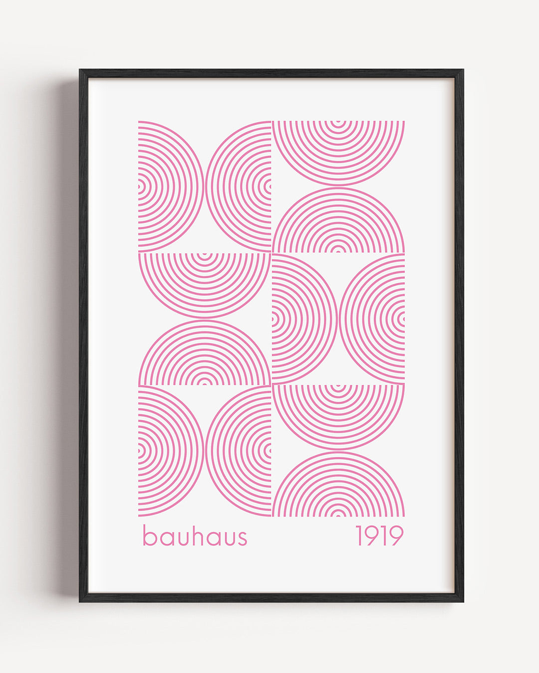 Cirkelpatroon en lijnen – staande Bauhaus poster als wanddecoratie