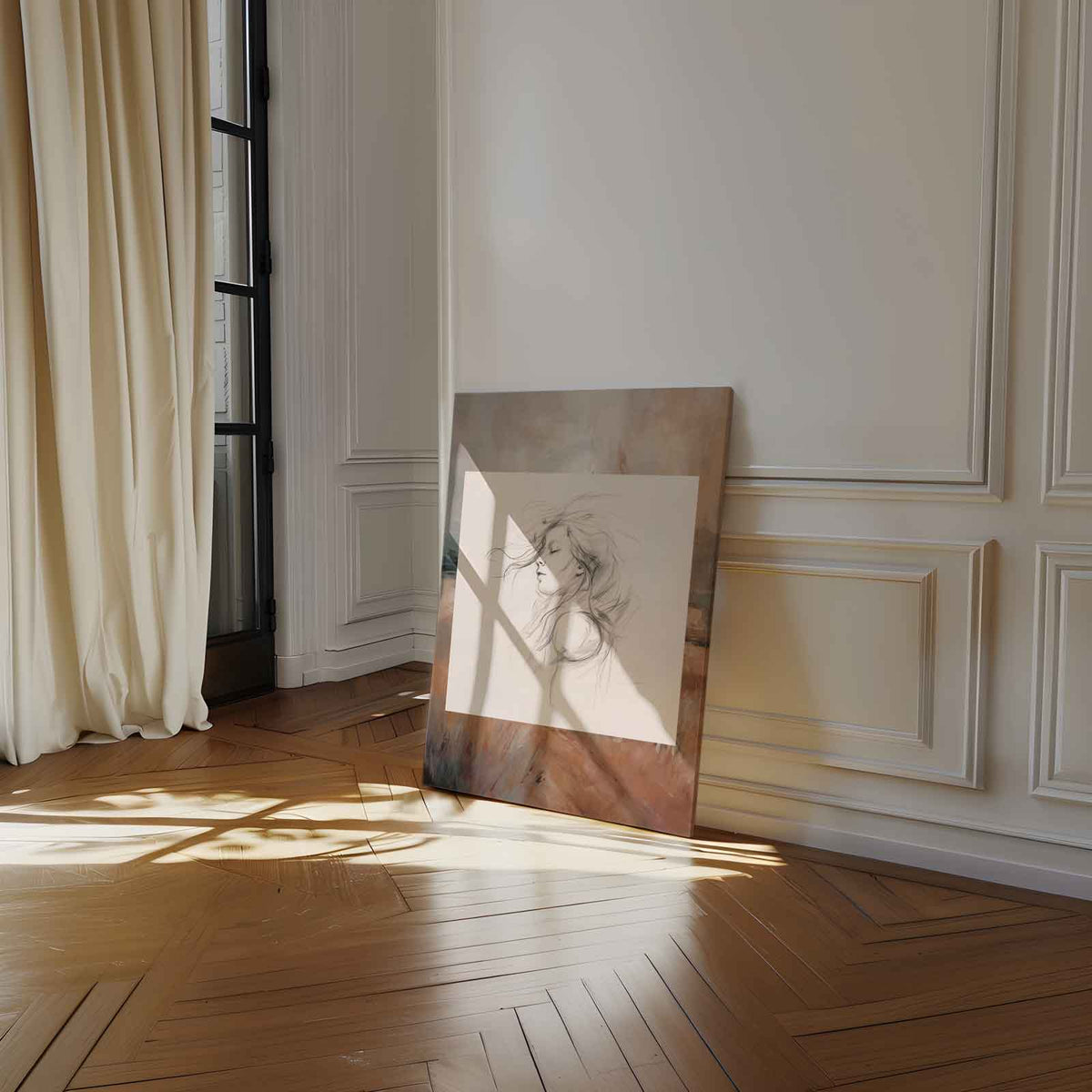 Dromerig Portret – canvas wanddecoratie in portret formaat