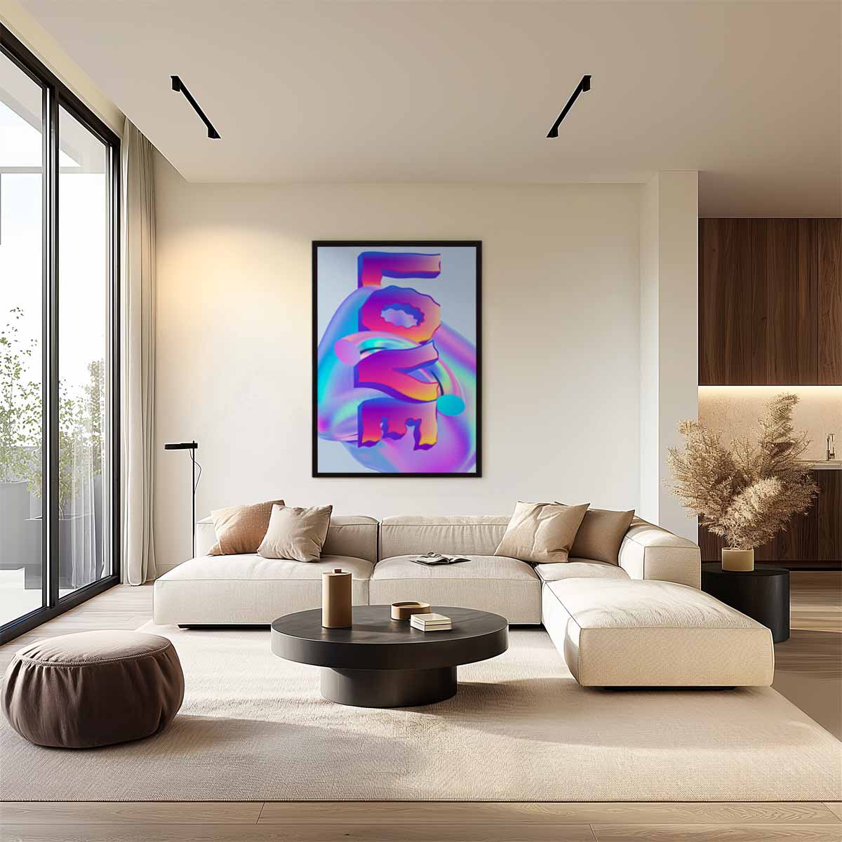 Kleurrijke Ineengestorte Vormen – staand kunstwerk voor modern interieur
