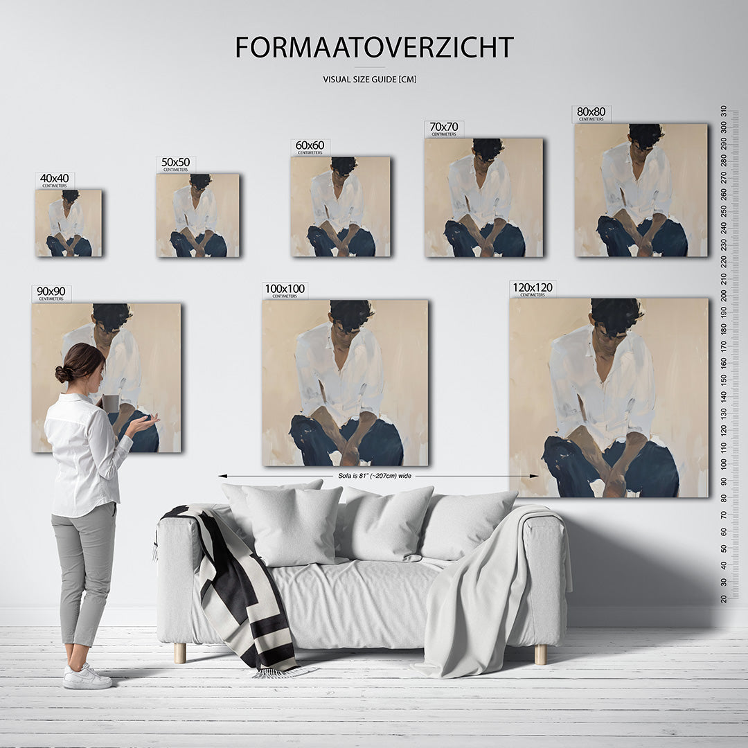 Zittende gestalte kunstwerk – materiaalweergave – dit kunstwerk toont een zittende figuur in een ontspannen houding. De