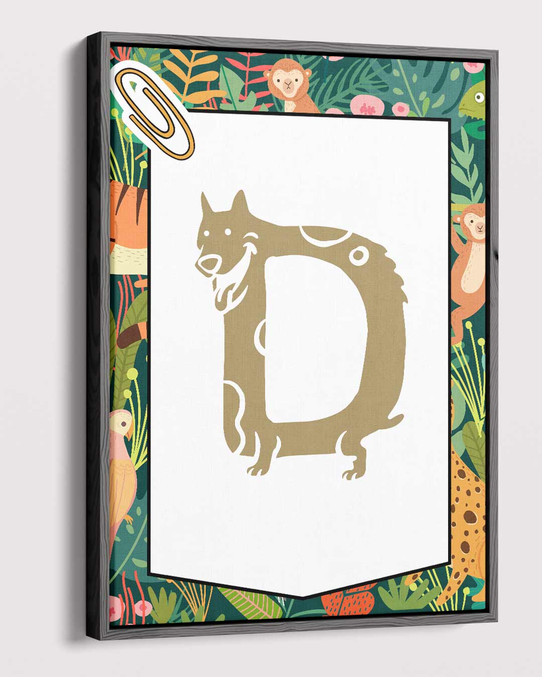 Dierenalfabet Poster - D – plexiglas wanddecoratie in portret formaat