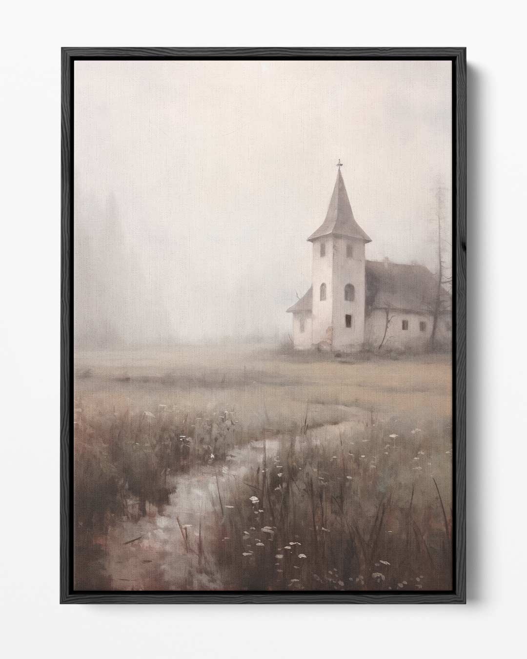 Mystieke Morgen aan de Kapel – portret kunstwerk als wanddecoratie