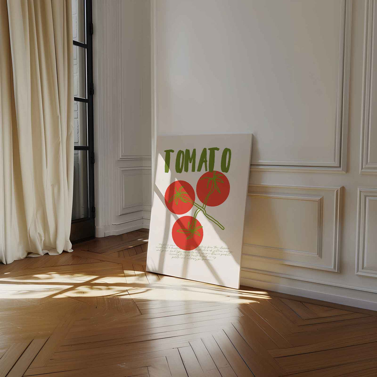 Tomaat Illustratie – dibond kunstwerk als wanddecoratie