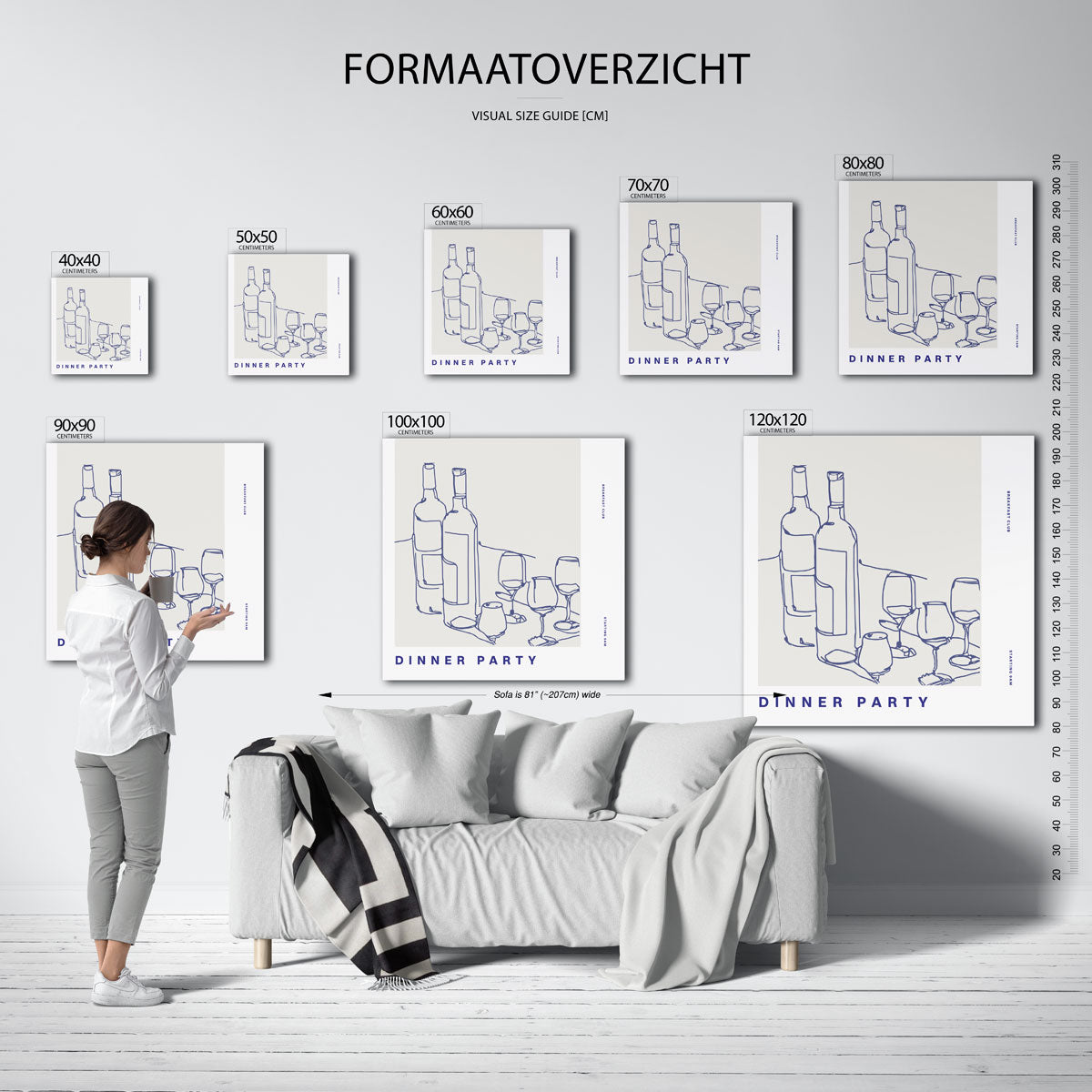 Dinner party – vierkante muurposter voor keuken of eethoek
