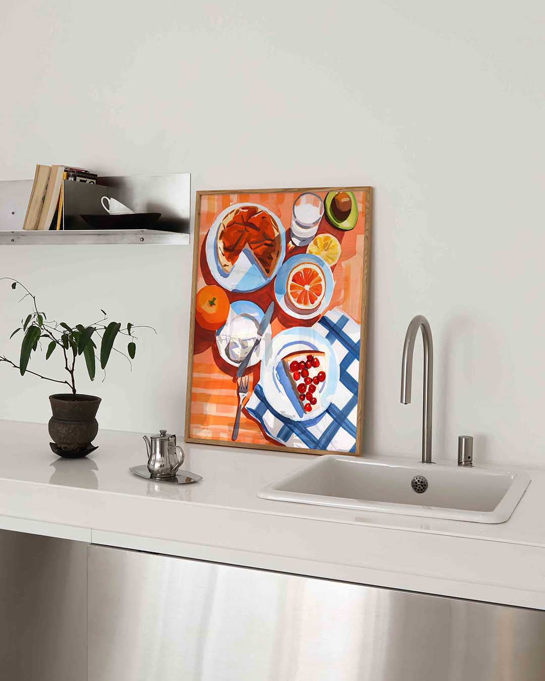 Ontbijt met fruit – keukenposter in staand formaat