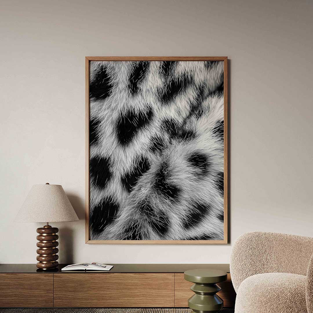 Zwart wit vachtpatroon – safari poster in staand formaat
