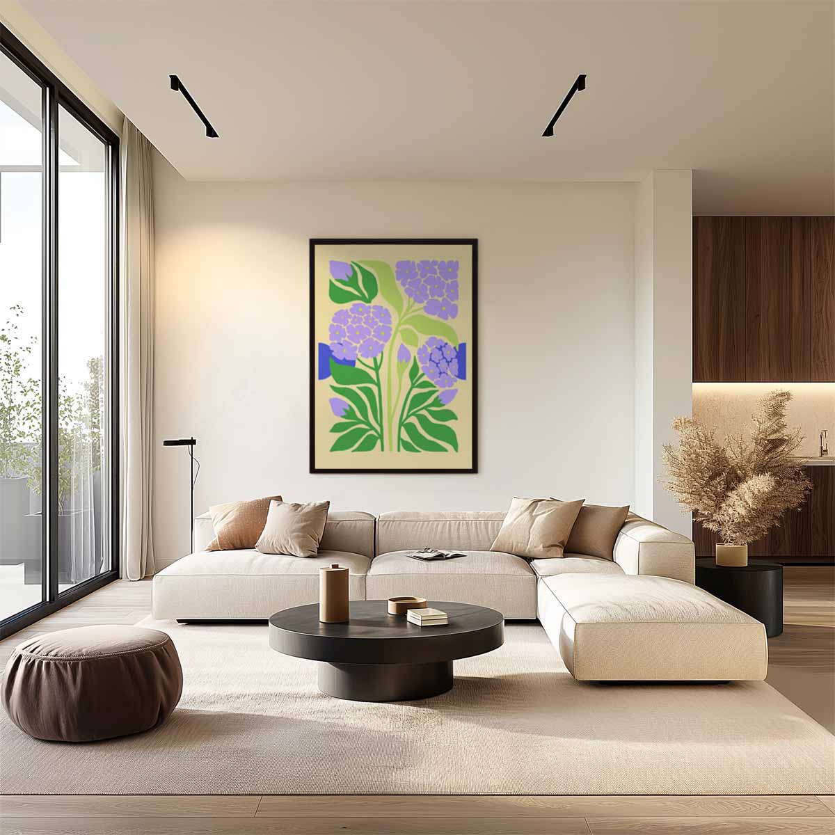 Bloemenpracht in Lila – staand kunstwerk voor modern interieur