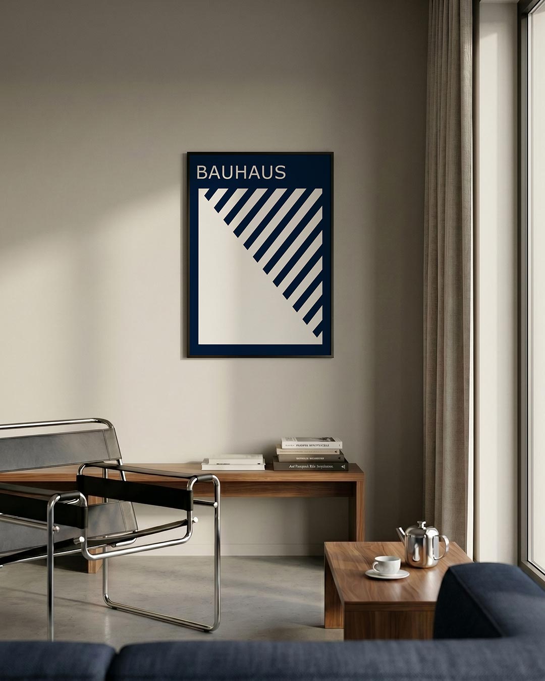 Diagonal lijnen – staande Bauhaus poster voor aan de muur
