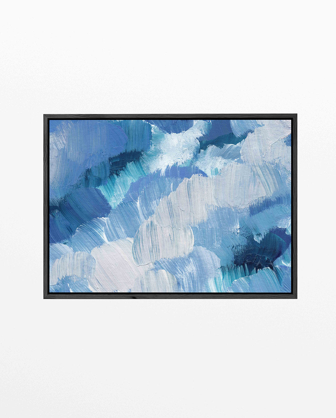 Dynamische blauwtinten – Subtiele – liggend wanddecoratie kunstwerk